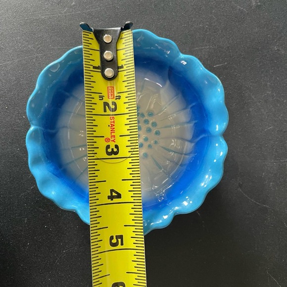 Blue Flower Blossom Ceramic Bowl Decorative Mixing Serving Hibiscus Floral Cute - Picture 7 of 8